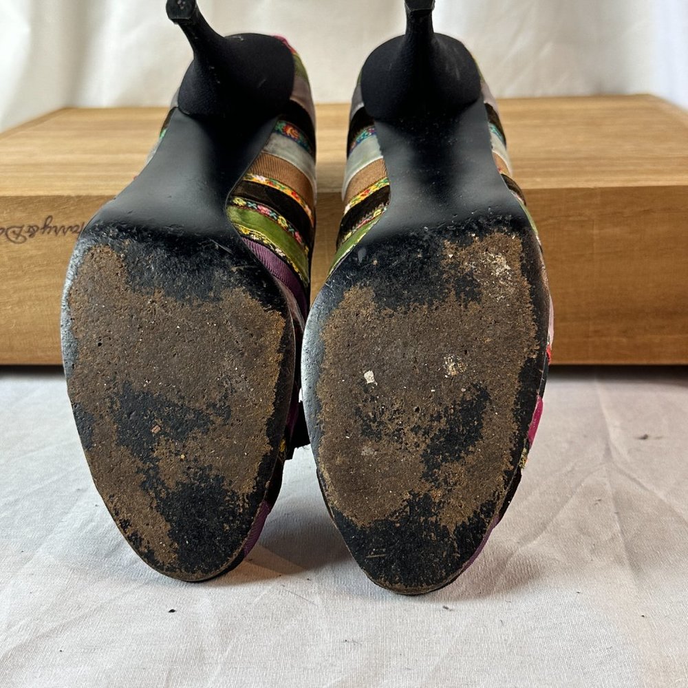 Feldman Colorful Ribbon Kitten Heel Size 8.5 - Picture 5 of 5